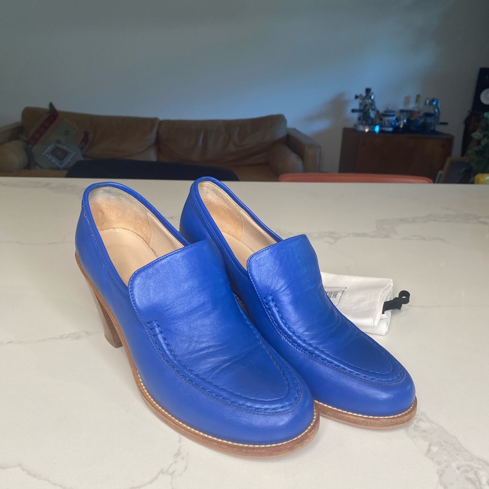 Designer Blue Leather Maryam Nassir Zadeh Loafers